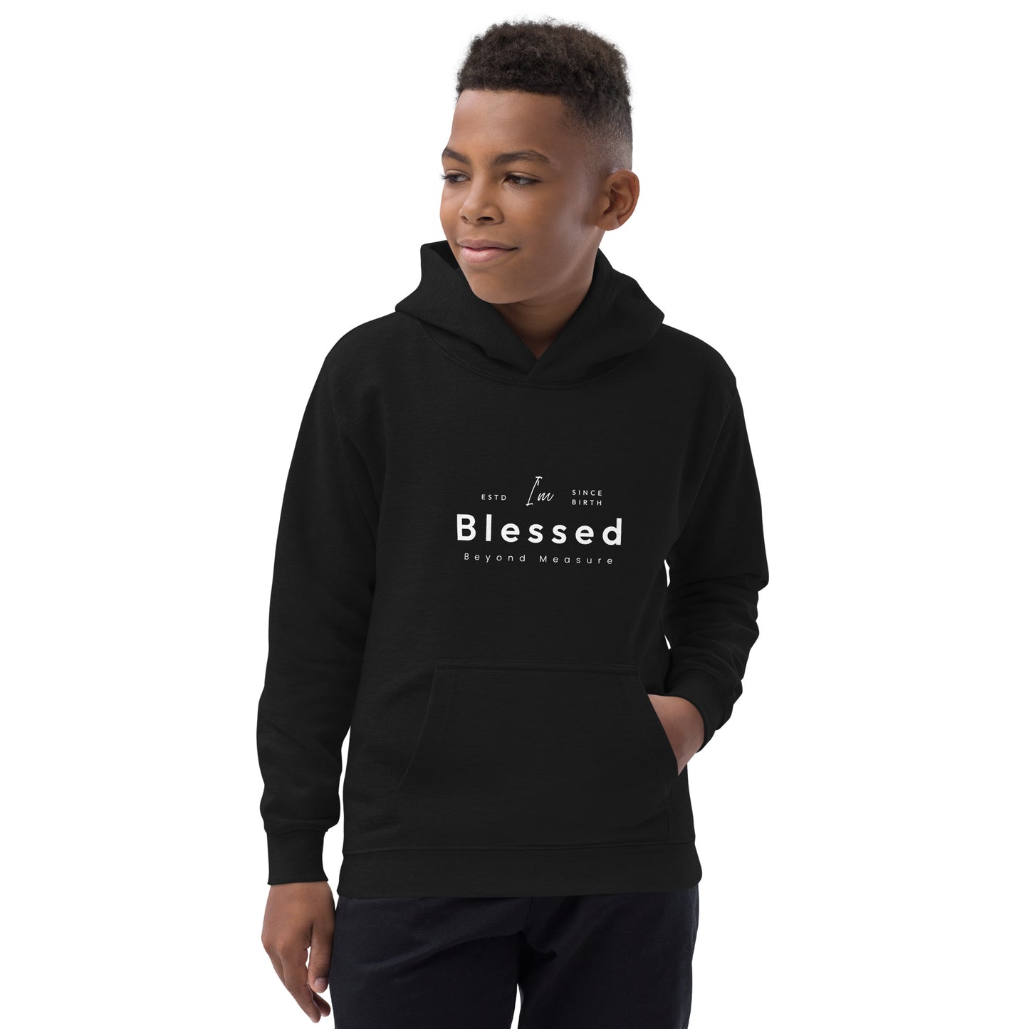 Kids Hoodie - I'm Blessed Beyond Measure affirmation slogan