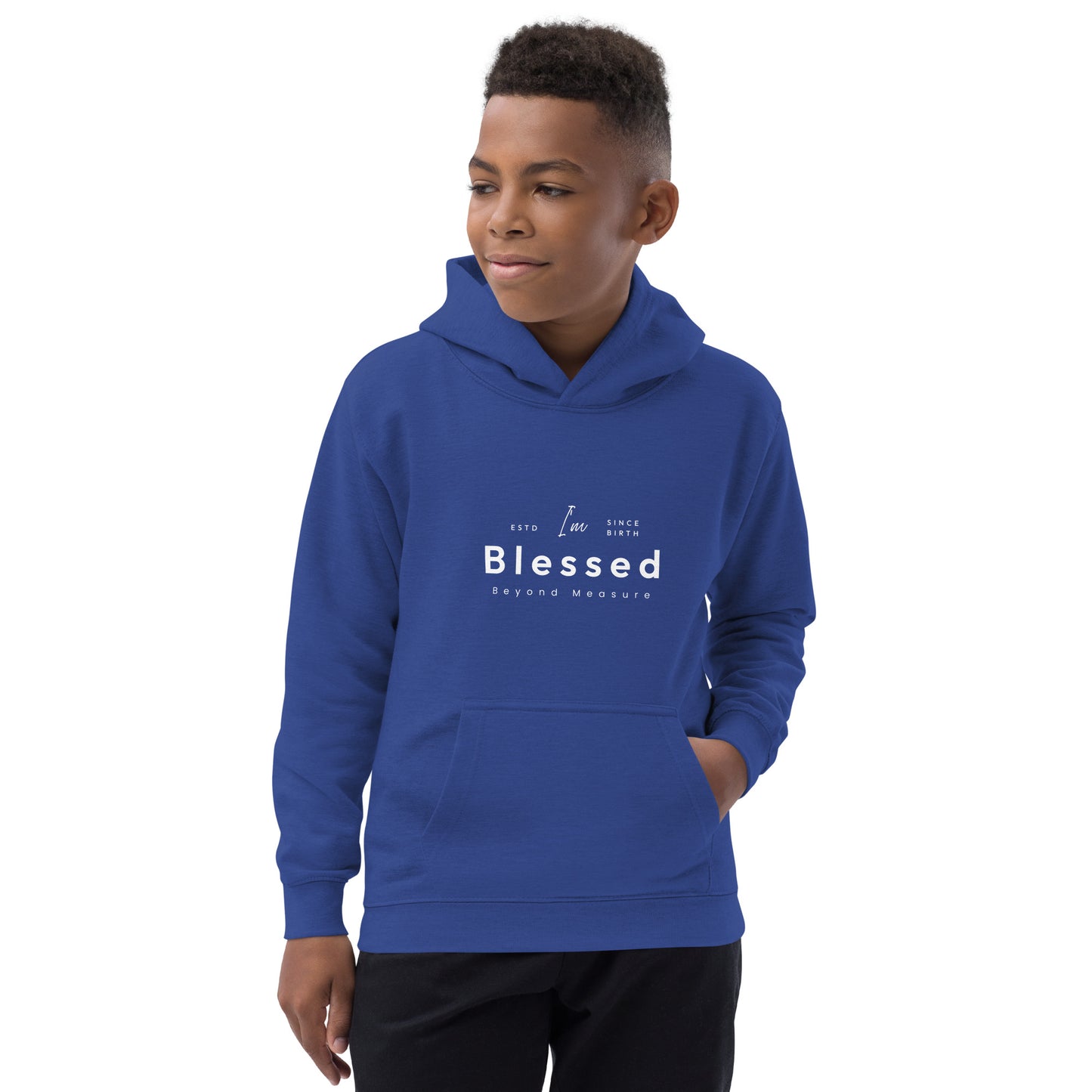 Kids Hoodie - I'm Blessed Beyond Measure affirmation slogan